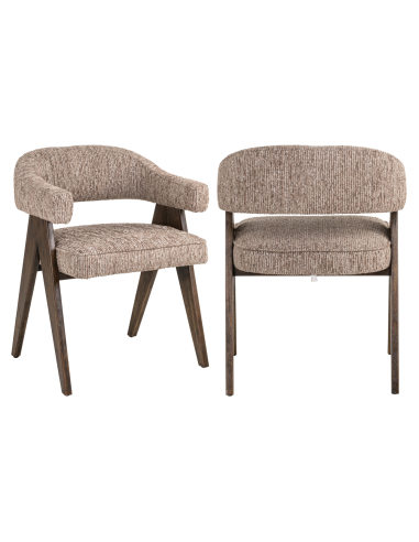 Chaise de salle à manger moka linéaire MORI