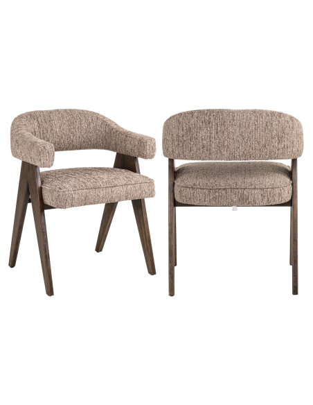 Chaise de salle à manger moka linéaire MORI