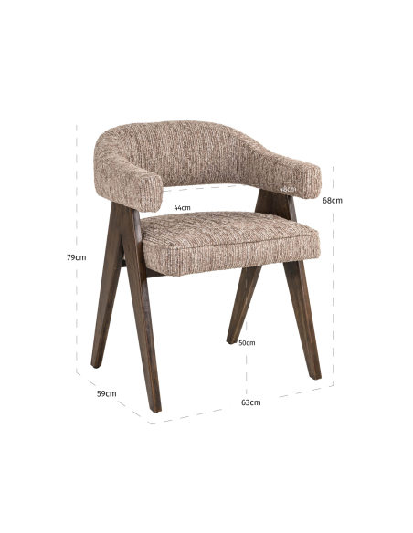 Chaise de salle à manger moka linéaire MORI