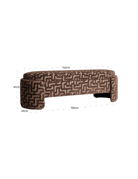 Brown Bench Labyrinth with Cupid Storage