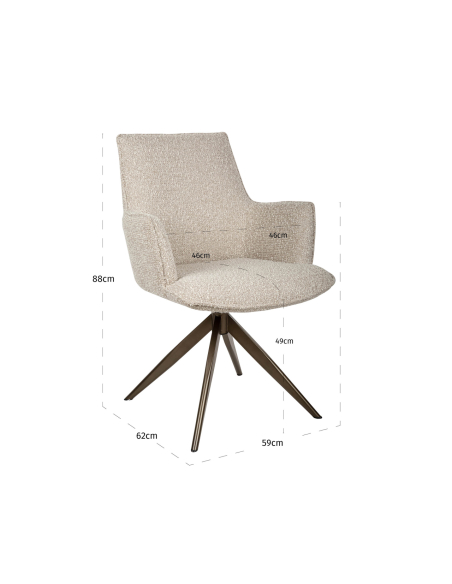 Dakota Natürlicher Swivel-Esszimmerstuhl