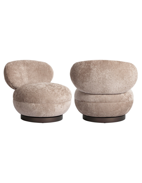 Fauteuil lounge rotatif sable chic JACE
