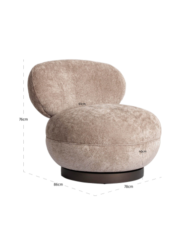 Sedia da salotto rotativa Sabbia Chic Jace