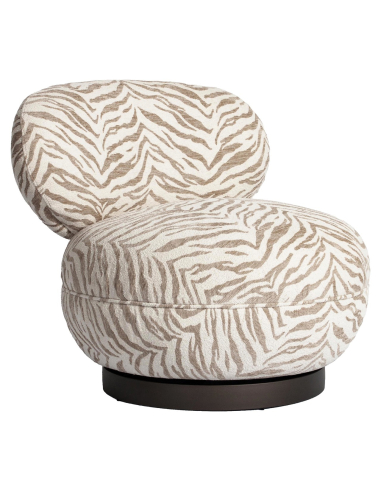Fauteuil lounge Jace beige tiger swivel