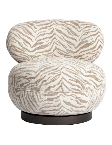 Fauteuil lounge Jace beige tiger swivel