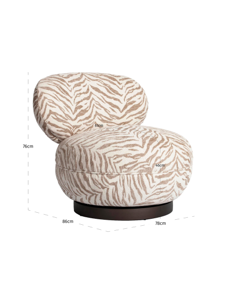 Jace Beige Swivel Lounge Fauteuil