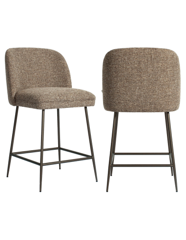 Tabouret de comptoir tweed brun PULLITZER