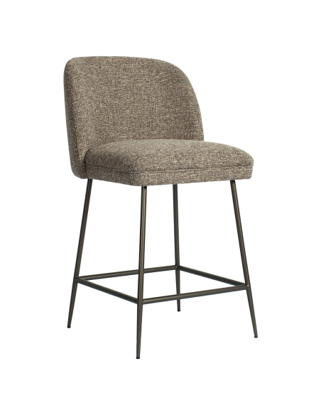 Tabouret de comptoir tweed brun PULLITZER