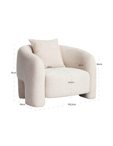 Beige lounge-stoel Toscane
