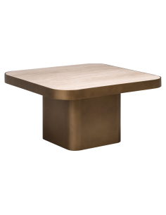 Bandeja reversible de la mesa de centro negro / beige Claridge 70x70