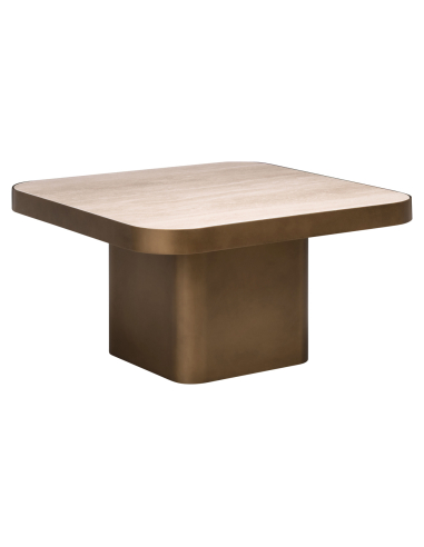 Coffee table Reversible tray black / beige Claridge 70x70