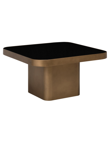 Koffietafel omkeerbare lade zwart / beige claridge 70x70