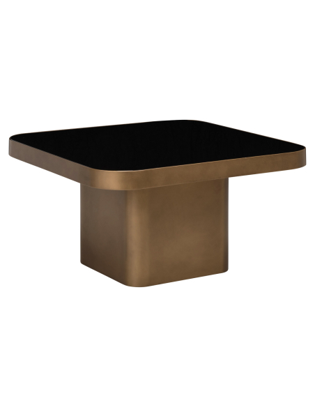 Coffee table Reversible tray black / beige Claridge 70x70