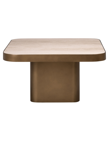 Coffee table Reversible tray black / beige Claridge 70x70