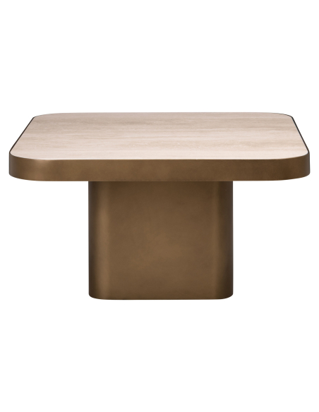 Coffee table Reversible tray black / beige Claridge 70x70
