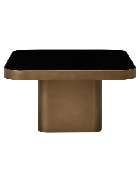 Coffee table Reversible tray black / beige Claridge 70x70