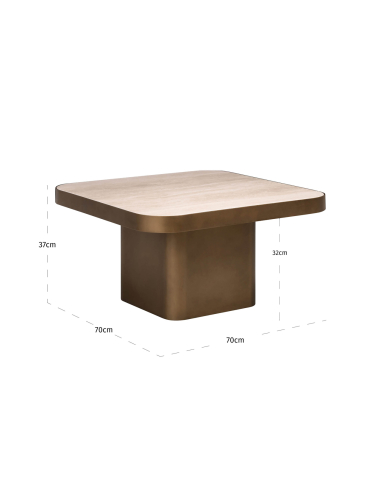 Couchtisch-Reversible-Fach Black / Beige Clellidge 70x70