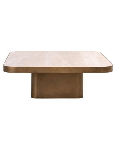 Coffee table Reversible tray black / beige Claridge 90x90