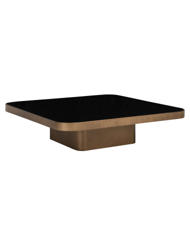 Coffee table Reversible tray black / beige Claridge 100x100