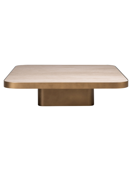 Coffee table Reversible tray black / beige Claridge 100x100