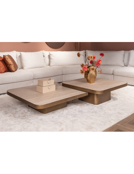 Couchtisch-Reversible-Fach Black / Beige Clellidge 100x100