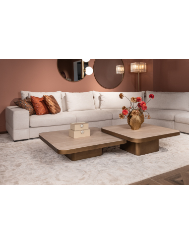 Couchtisch-Reversible-Fach Black / Beige Clellidge 100x100