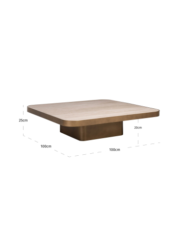 Coffee table Reversible tray black / beige Claridge 100x100