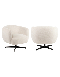 Rotary Lounge Fauteuil Beige Square Mesh Estelle