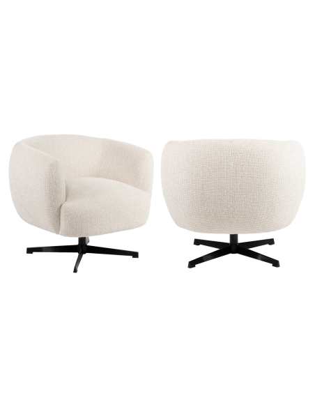 Rotary Lounge Sessel Beige Square Mesh Estelle