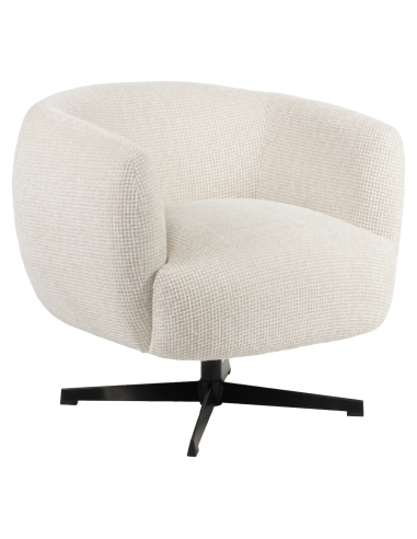 Fauteuil lounge rotatif maille carré beige ESTELLE