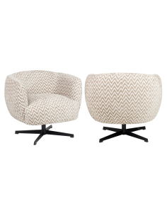 Beige chevron roteren lounge fauteuil estelle