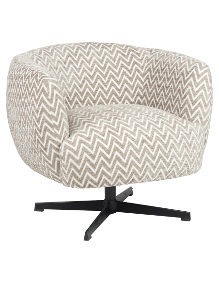 Beige Chevron Rotat Lounge Sessel Estelle