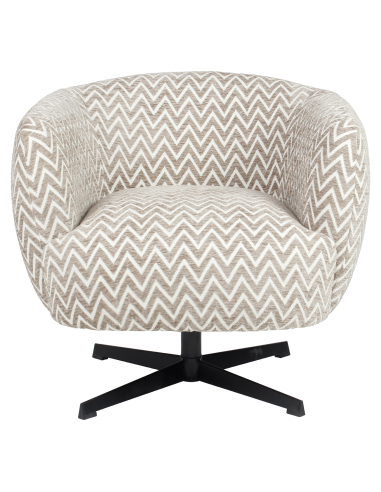 Bege chevron girar poltrona de lounge estelle