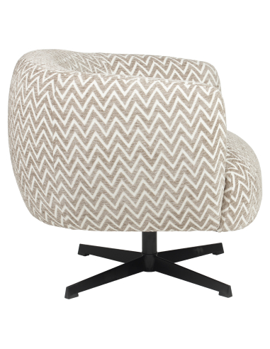 Beige Chevron Rotate Lounge Armchair Estelle