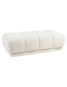 Pouf & repose-pieds maille carré beige NOAH