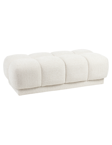 Pouf & Footrest Beige Square Mesh Noah