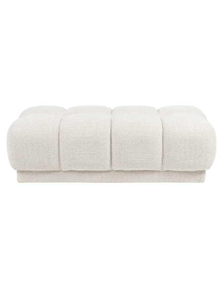 Pouf & Footrest Beige Square Mesh Noah