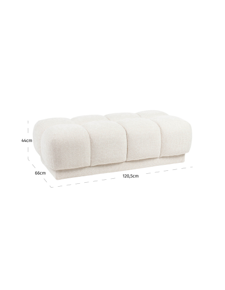 Pouf & Footrest Beige Square Mesh Noah