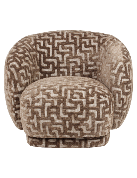 Labirinto de Tecido de Lounge Rotary Tecido Brown Negreslo