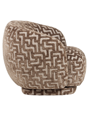 Labirinto de Tecido de Lounge Rotary Tecido Brown Negreslo