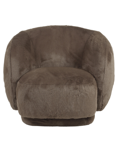 Fauteuil lounge rotatif duvet brun NEGRESLO