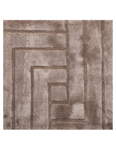 Oval taupe wood ring rug 200x300 BAYON