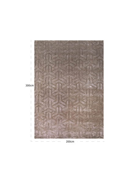 Tapis rectangulaire motif tressé taupe 200x300 ARLES