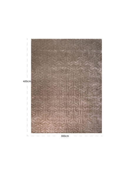 Tapis rectangulaire motif tressé taupe 300x400 ARLES