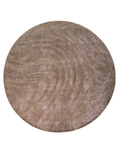 Round taupe wave pattern rug 260 FELLION