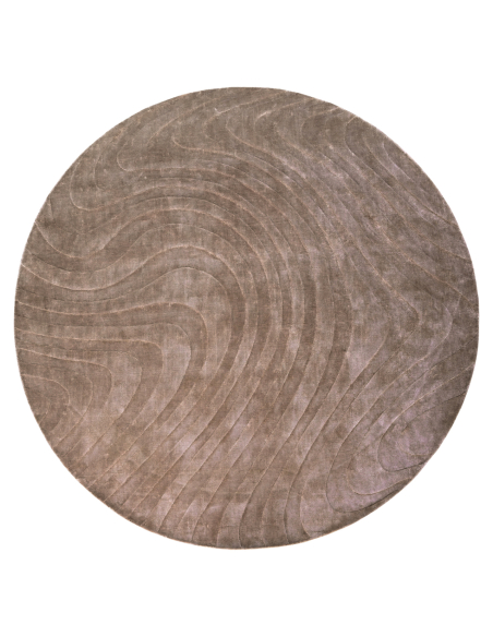 Tapis rond motif vagues taupe 260 FELLION