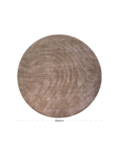 Rond tapijt met golvenmotief taupe 260 FELLION 2