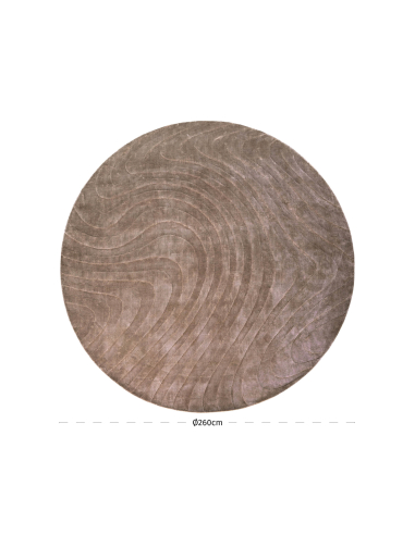 Tapis rond motif vagues taupe 260 FELLION