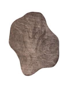 Tapis forme libre motif organique beige METZ