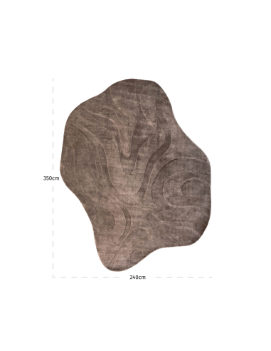 Tapete de forma livre com padrão orgânico bege METZ